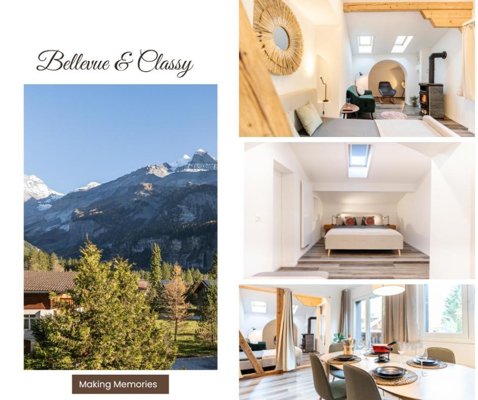 Bellevue & Classy Mountain View Apartment Kandersteg Ngoại thất bức ảnh